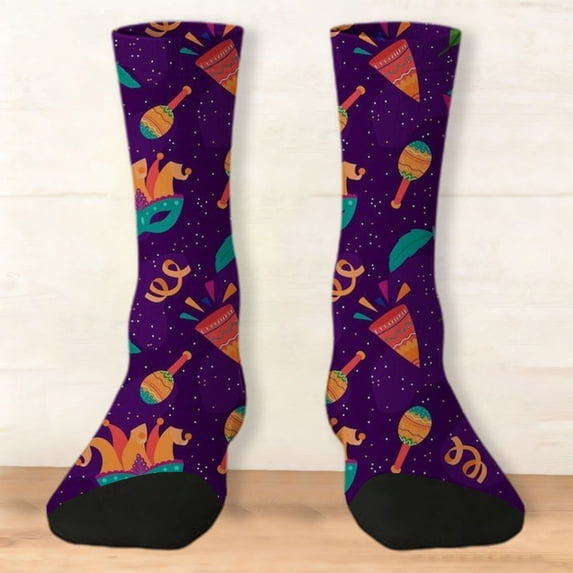 YOZGXEG Compression Socks For Women Soft Animal Knitted Mid-Calf Socks Sweet Patterns Stretchable Polyester 1Pc Blue One Size