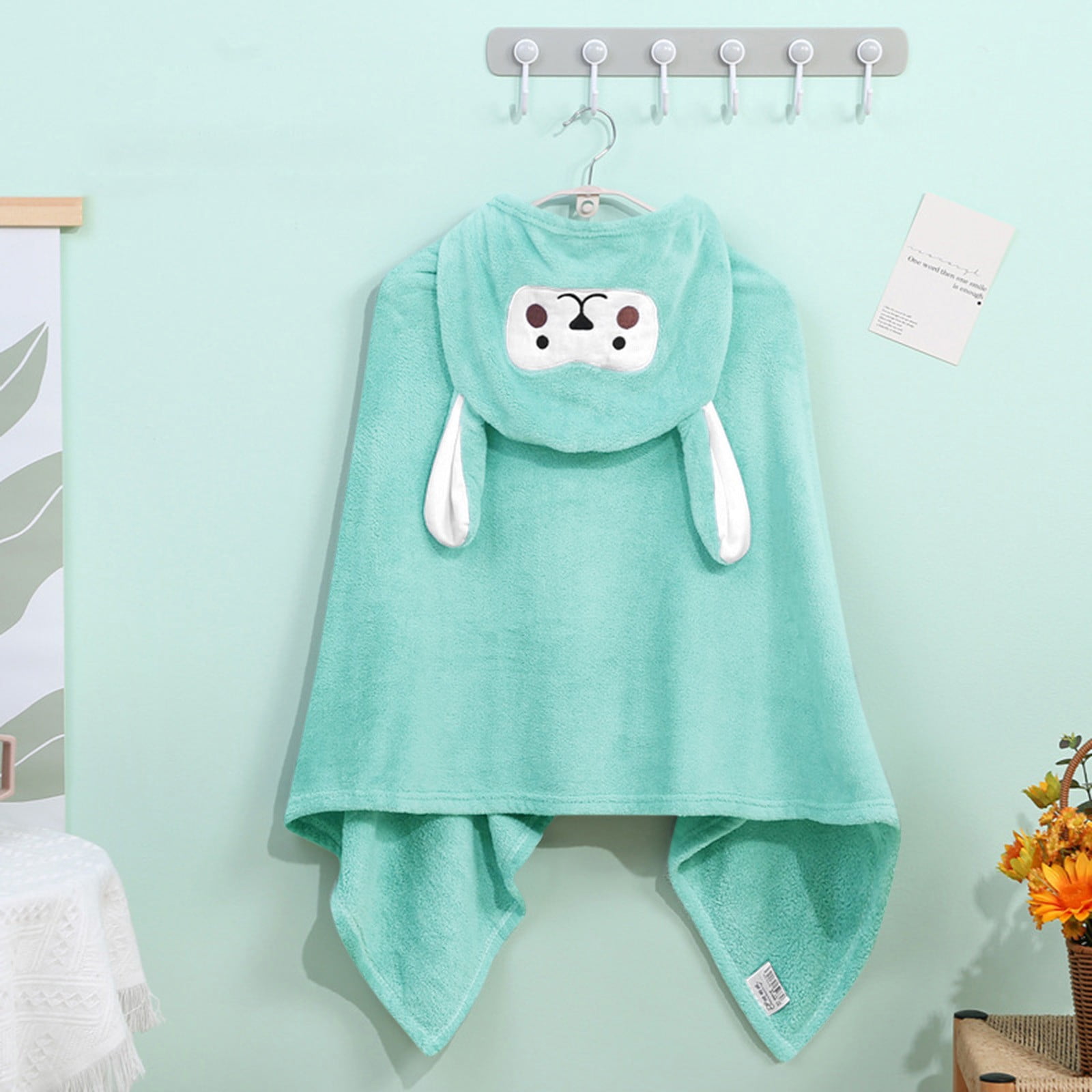 YOZGXEG Cute Hooded Plush Towels For Kids Ultra Soft Cotton Bath Towel