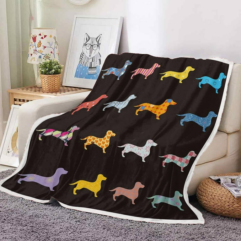 YOZGXEG Home Furnishing Flannel Blanket Dachshund Print Warm Christmas Blankets Walmart