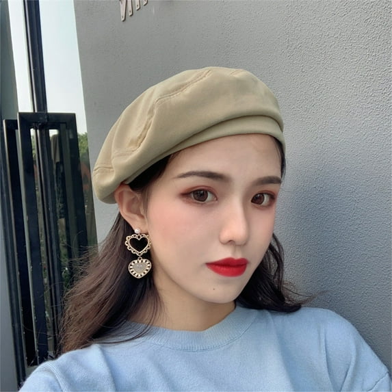 YOZGXEG Spring Hats For Women Women'S Summer Thin Beret British Retro Korean Japanese Trendy Painter Bud Yellow One Size