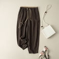 thumbnail image 1 of YOZGXEG Wide Leg Pants Women Women'S Spring Summer High Waist Drooping Wide Leg Pants Loose Slim Casual Cropped Pants Brown M-3Xl, 1 of 4