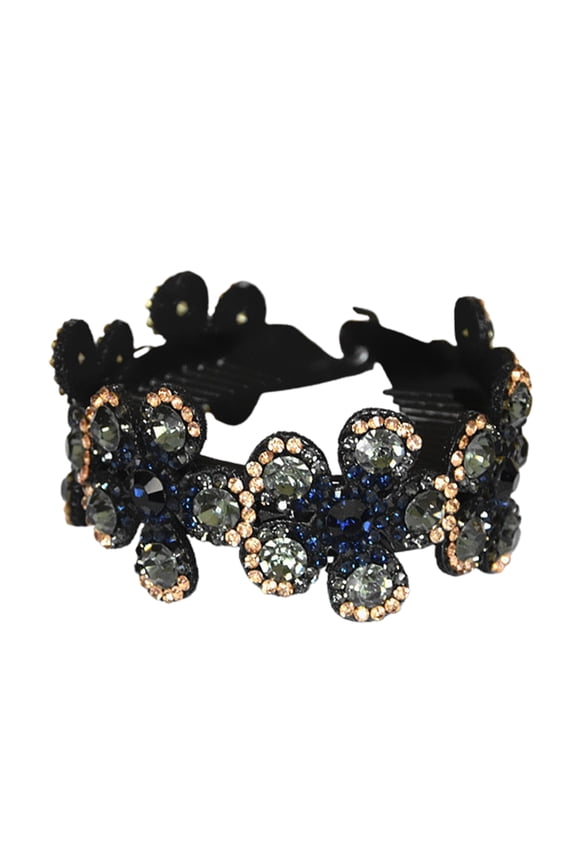 Ball Head Hair Clip Simple Tight Unique Rhinestone Flower Shape Hair Claw
