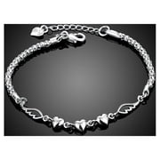 YOZUMD Bracelet,Women's 925 Sterling Silver Charm Love Heart Wings Bracelet Cuff Bangle Jewelry, Bracelets