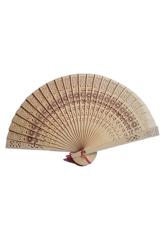 Handheld Fan,Handheld Fan Flower Pattern Smooth Opening Wood Embroidered Hand Fan for Women
