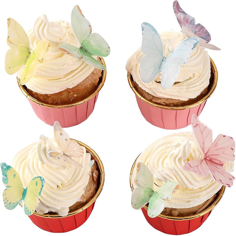 40 Edible Butterfly Cake Toppers – Rice Paper Decor For Cupcakes, Birthdays, Weddings & Christmas