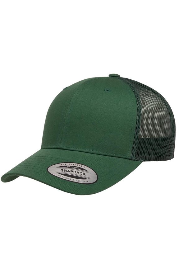 YP CLASSICS RETRO TRUCKER CAP-EVERGREEN-ONE SIZE
