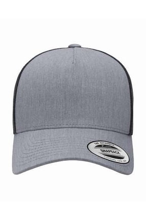 YP Classics - Adult Retro Trucker Cap - HEATHER/ BLACK - OS
