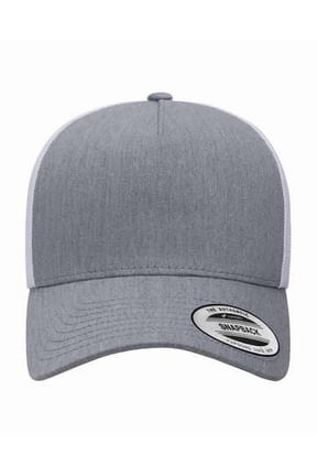 YP Classics - Adult Retro Trucker Cap - HEATHER/ WHITE - OS