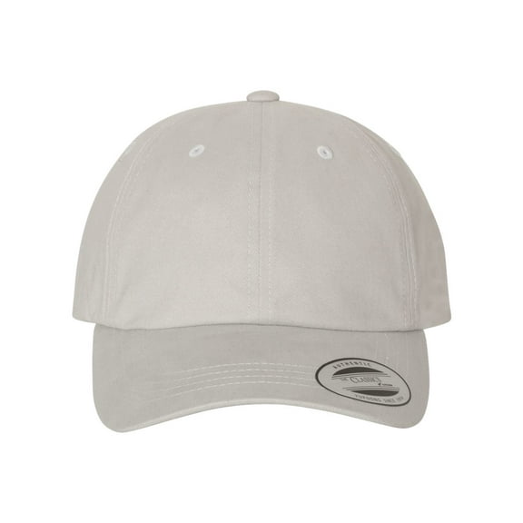 YP Classics B43495350 Peached Cotton Twill Dad Hat, Light Grey - Adjustable