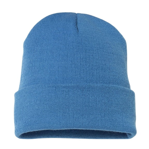 YP Classics Cuffed Beanie Hat Men Classic Knit Cuffed 100% Acrylic Hat Cap for Warm Winter (Carolina-Blue, One Size)