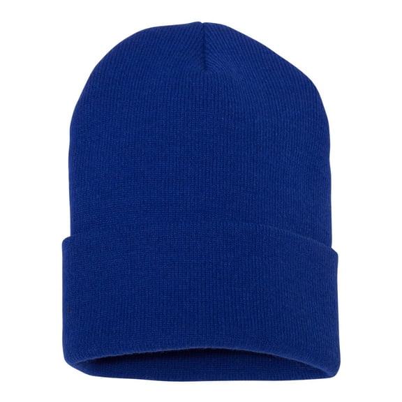 YP Classics Cuffed Beanie Hat Men Classic Knit Cuffed 100% Acrylic Hat Cap for Warm Winter (Royal, One Size)