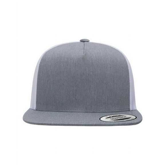 YP Classics - Five-Panel Classic Trucker Cap - 6006 - Heather/ White