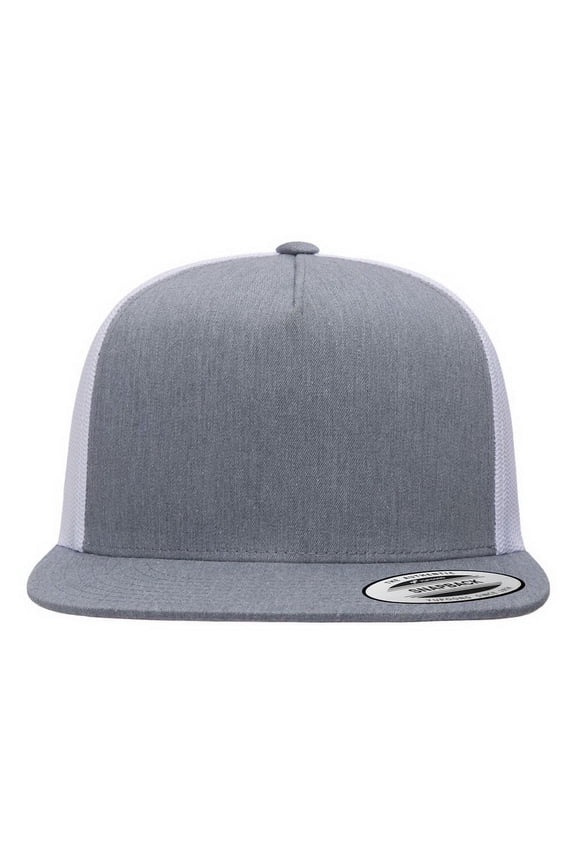 YP Classics - Five-Panel Classic Trucker Cap - 6006 - Heather/ White