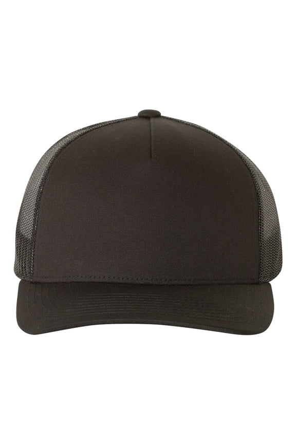 YP Classics - Five-Panel Retro Trucker Cap - 6506 - Black - Size: Adjustable