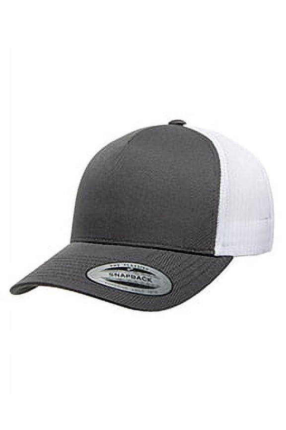 YP Classics - Five-Panel Retro Trucker Cap - 6506 - Charcoal/ White