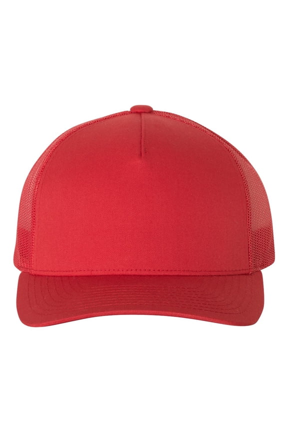 YP Classics - Five-Panel Retro Trucker Cap - 6506 - Red - Size: Adjustable