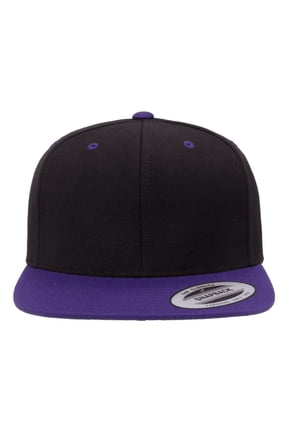 YP Classics - Flat Bill Snapback Cap - 6089M - Black/ Purple - Size: Adjustable