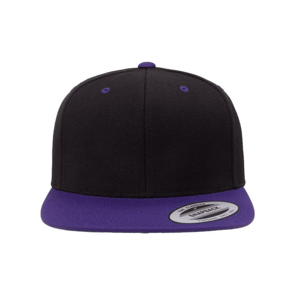 YP Classics - Flat Bill Snapback Cap - 6089M - Black/ Purple - Size: Adjustable
