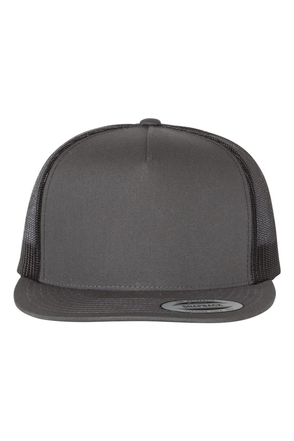 YP Classics - Flat Bill Trucker Cap - 6006 - Charcoal/ Black - Size: Adjustable