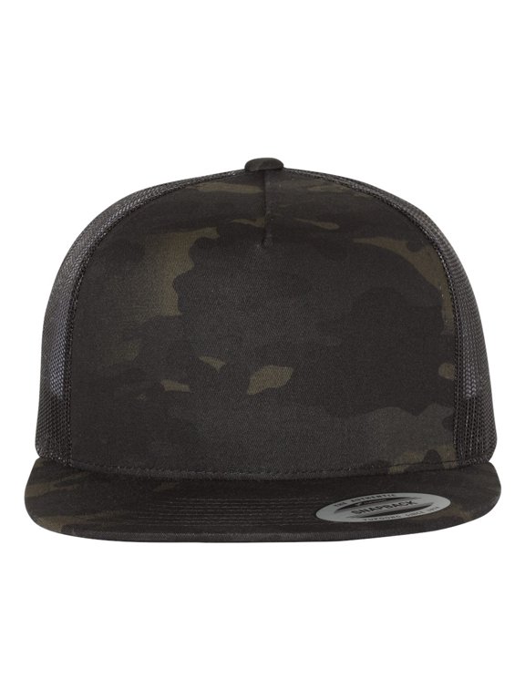 YP Classics - Flat Bill Trucker Cap - 6006 - Multicam Black/ Black - Size: Adjustable