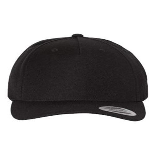 YP Classics - Premium Five-Panel Curved Visor Snapback Cap - 5789M - Black