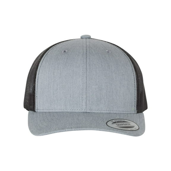 YP Classics - Six-Panel Retro Trucker Cap - 6606 - Heather Grey/ Black