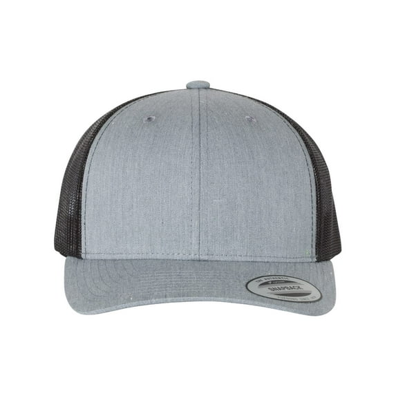 YP Classics - Six-Panel Retro Trucker Cap - 6606 - Heather Grey/ Black