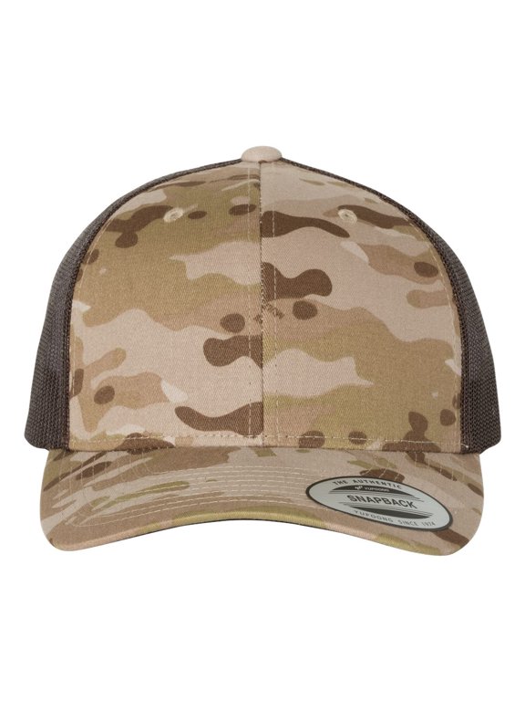 YP Classics - Six-Panel Retro Trucker Cap - 6606 - Multicam Arid/ Brown