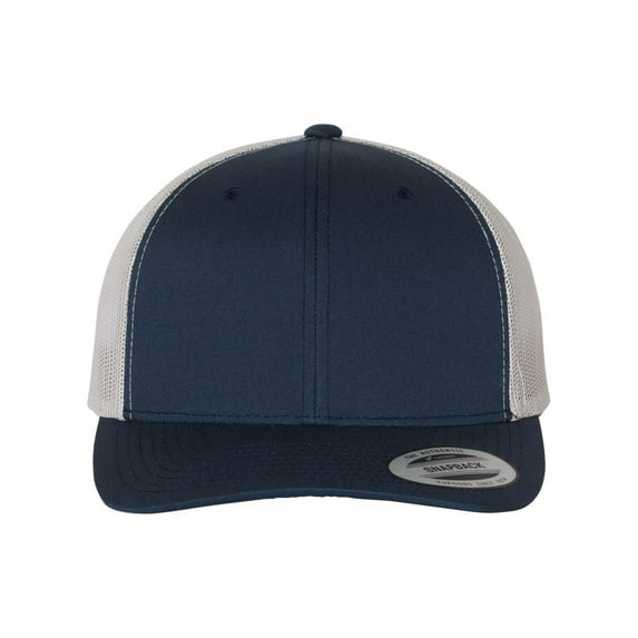 YP Classics - Six-Panel Retro Trucker Cap - 6606 - Navy/ Silver - Size: Adjustable