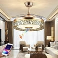 thumbnail image 1 of YPDCHB CHANGE 20" Farmhouse Caged Ceiling Fan with Light and Remote  Black Enclosed Bladeless Ceiling Fan Industrial Flush Mount Ceiling Fan for Dinning Room Bedroom, 1 of 8