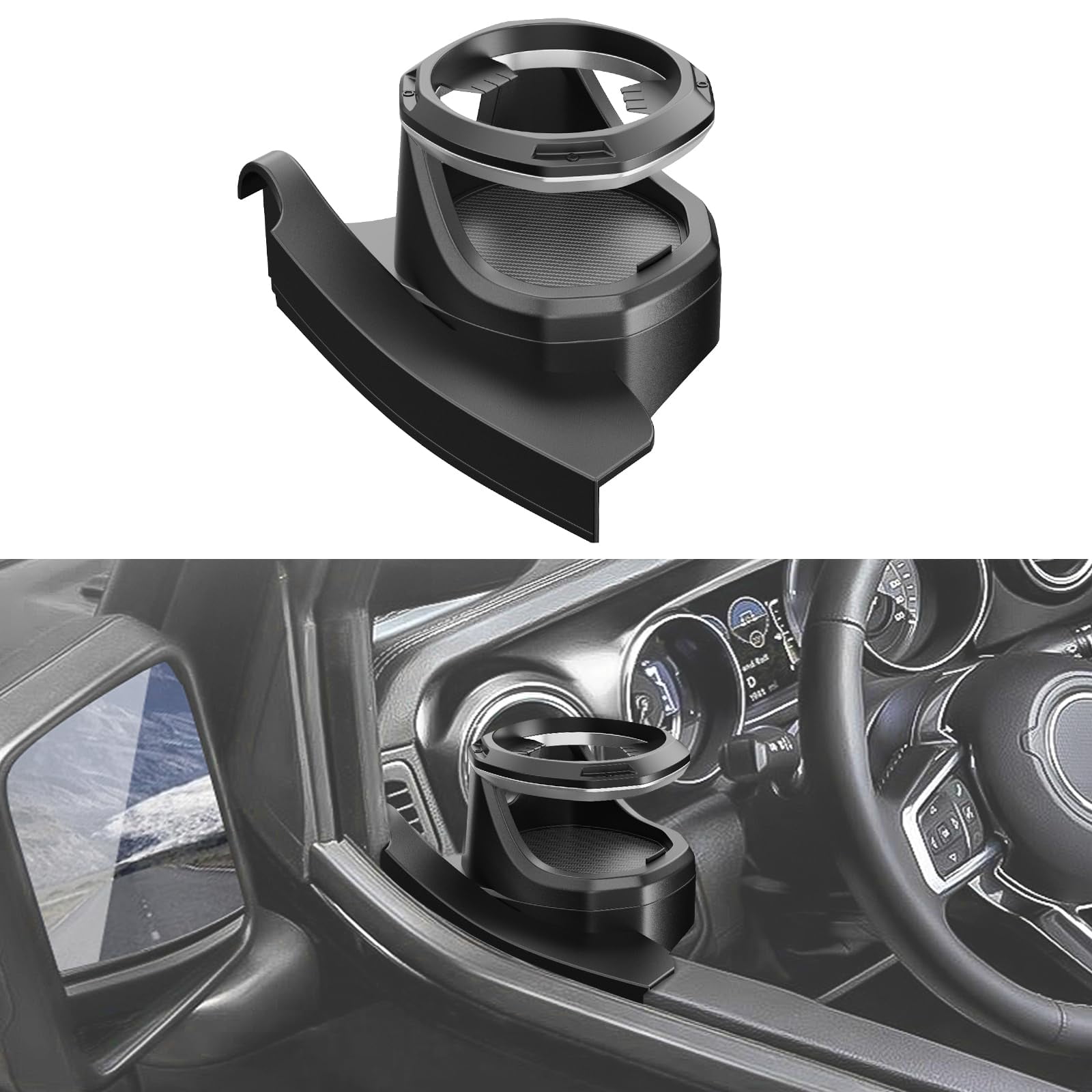 YPHUIKI Car Cup Holder Compatible with Jeep Wrangler JL JLU 4XE 2018