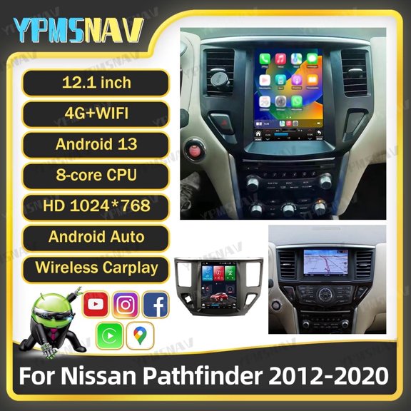 YPMSNAV 2+32G 12.1 Inch For Nissan Pathfinder Paladin 2012-2020(Only snyc 3) Android 13 Steering Wheel Controls HD ISP Excellent audio effect Touchscreen