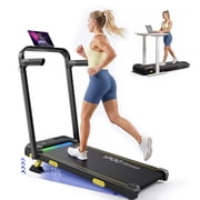 YPOO 13% Incline Walking Pad, 3-Level Foldable Treadmill with Handle, 300LBS, Slim Compact for Home with LED & APP