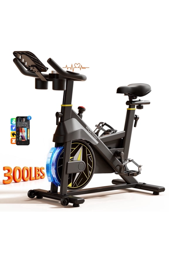 Professional Exercise Bike for Home Gym, Stationary Bike with 300lbs Weight Capacity, Free APP, Adjustable Resistance for Cardio Workout