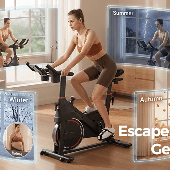 YPOO Indoor Stationary Cycling Bike Exercise Bike with 350lbs Capacity, Quiet Belt Drive, 6-Way Adjustable Seat, LED Monitor and App Connectivity for Home Cardio