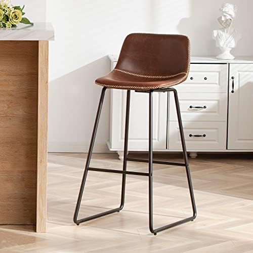 YPXNVTD Counter Height Stools with Backs 30 Inch Stools Set of 3 Gray