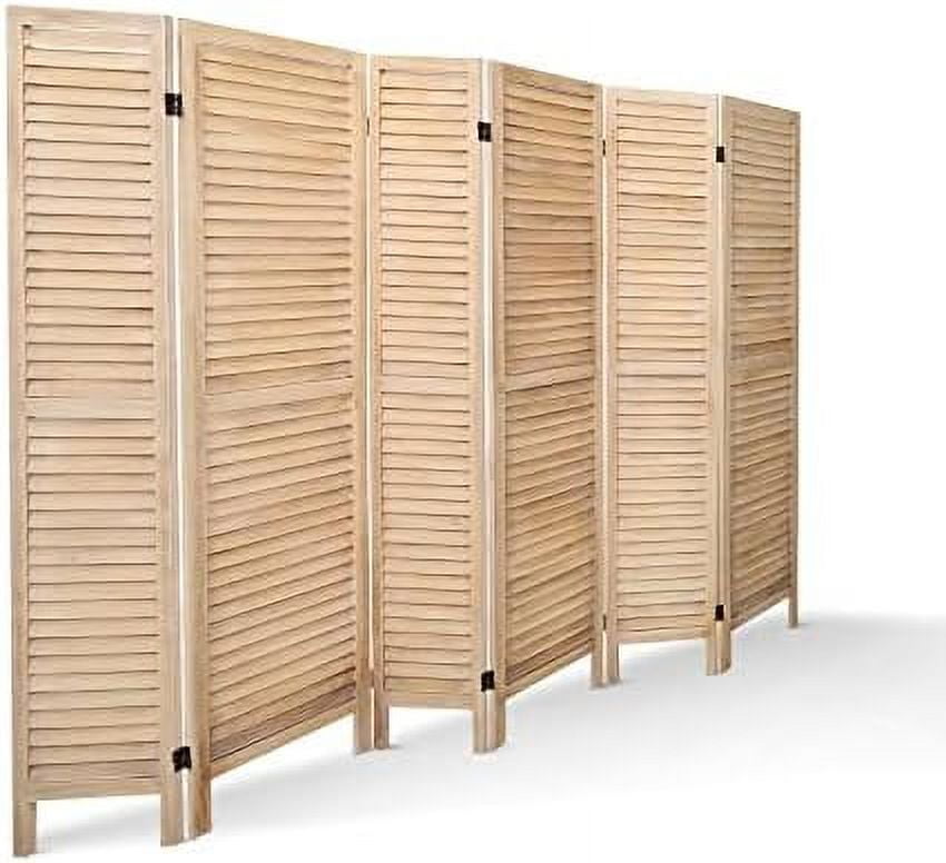 YPZBBOOM 4 Panel Louver Room Divider 5.6ft Tall Wood Partition Room