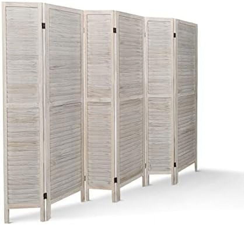 YPZBBOOM 4 Panel Louver Room Divider 5.6ft Tall Wood Partition Room