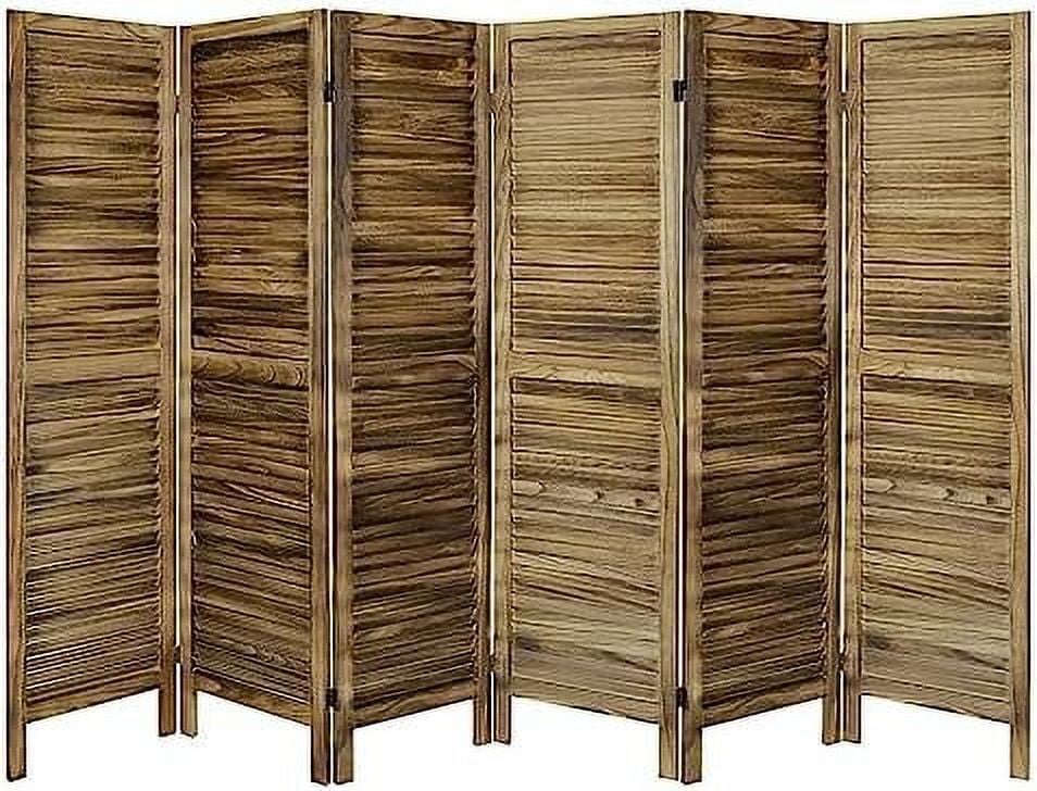 YPZBBOOM 4 Panel Louver Room Divider 5.6ft Tall Wood Partition Room
