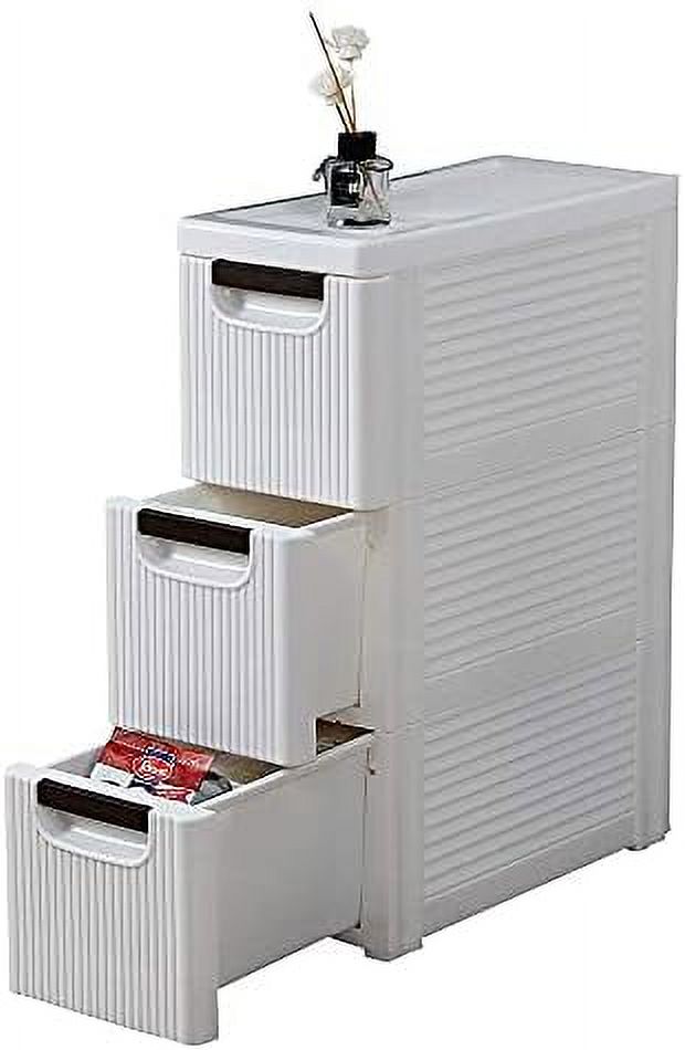 YPZBBOOM 4 Tier Drawers Rolling Cart Plastic Drawers Unit on Wheels