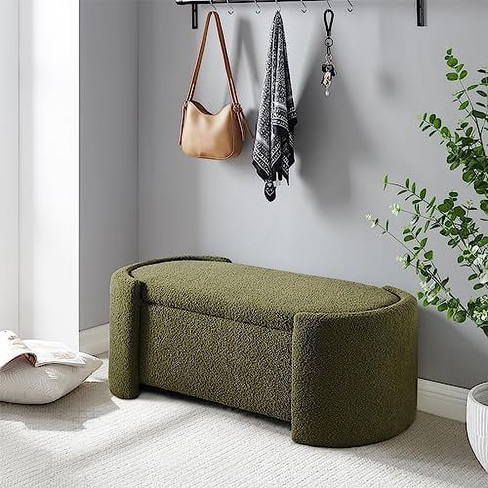 YPZBBOOM 45.5" Ottoman Bench for Bedroom End of Bed Upholstered Boucle