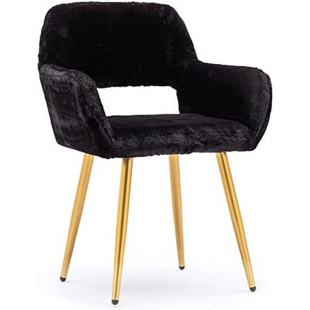 YPZBBOOM Furry Desk Chair Modern Fluffy Home Office Chair No Wheels