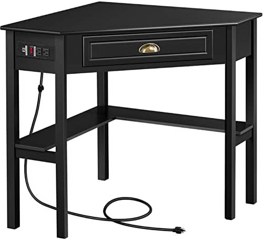YPZBBOOM L Shaped Corner Computer Desk with Power Outlets Reversible
