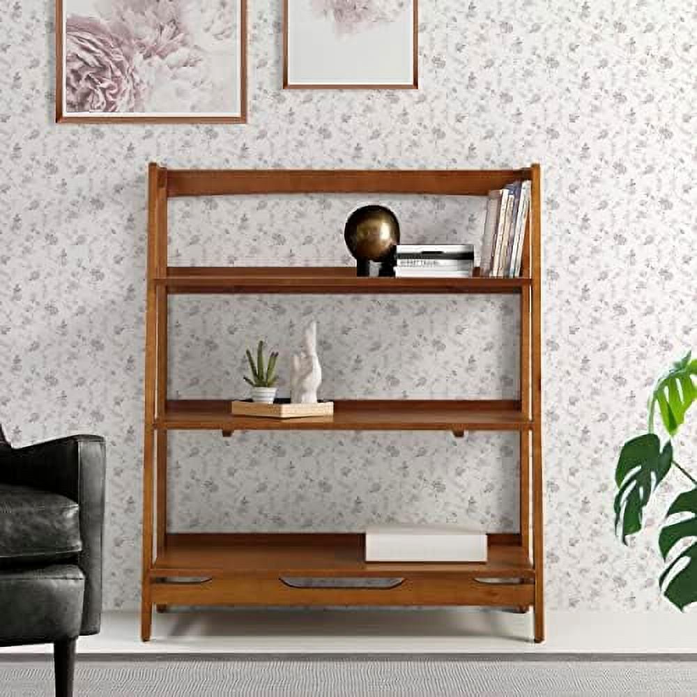 YPZBBOOM Mid Century Solid Wood Open Shelving Unit White Finish