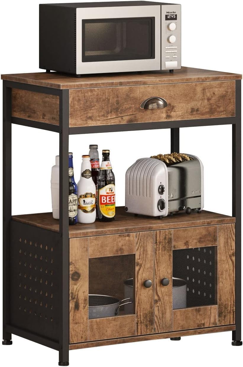 YPZBLDV Bakers Rack Microwave Stand with Small Microwave Cart with