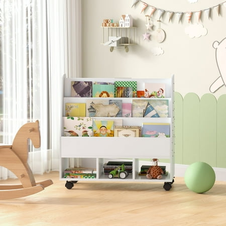 YQ JENMW Mobile House-Shaped Multi-Tier Storage Rack – Versatile Open Organizer for Books, Decor & Sundries