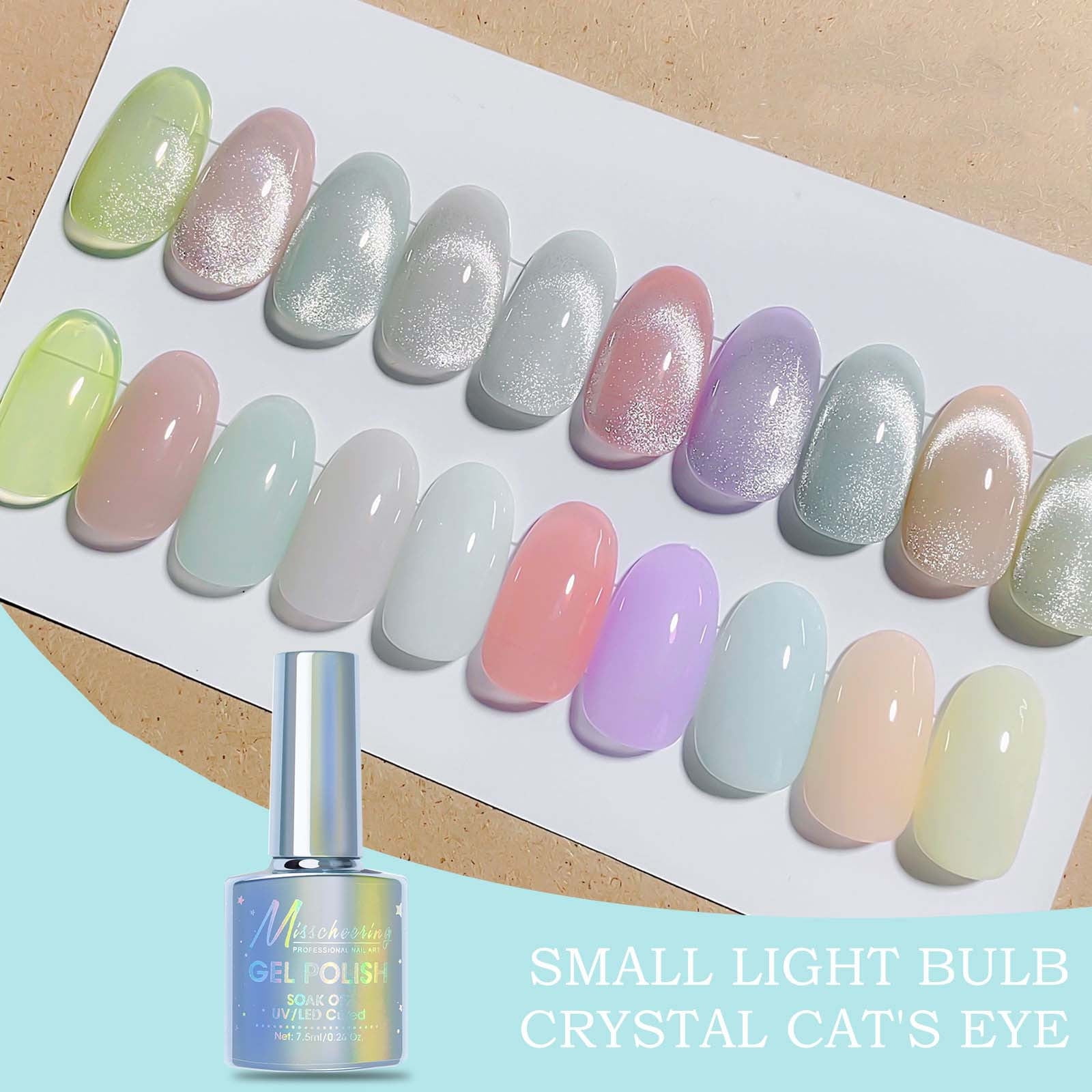 YQHZZPH Extremely Small Bulb Crystal Cat's Eye Flickering Dark Female Celestial Nail Polish,7