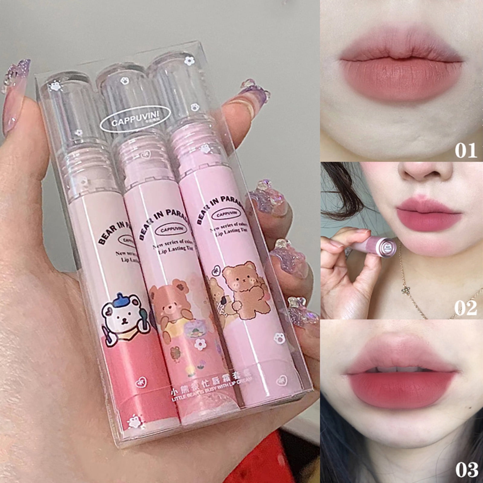 YQHZZPH Milk Tea Lip Mud, Velvet Mist Peach Powder Matte Lip Color Lip ...