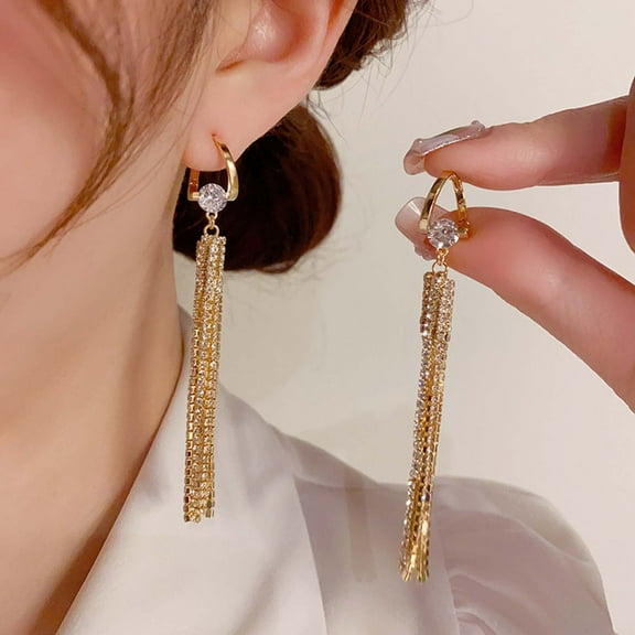YQHZZPH Premium Long Tassel Earrings For Female Niche, High-end Fashion And Temperament Earrings