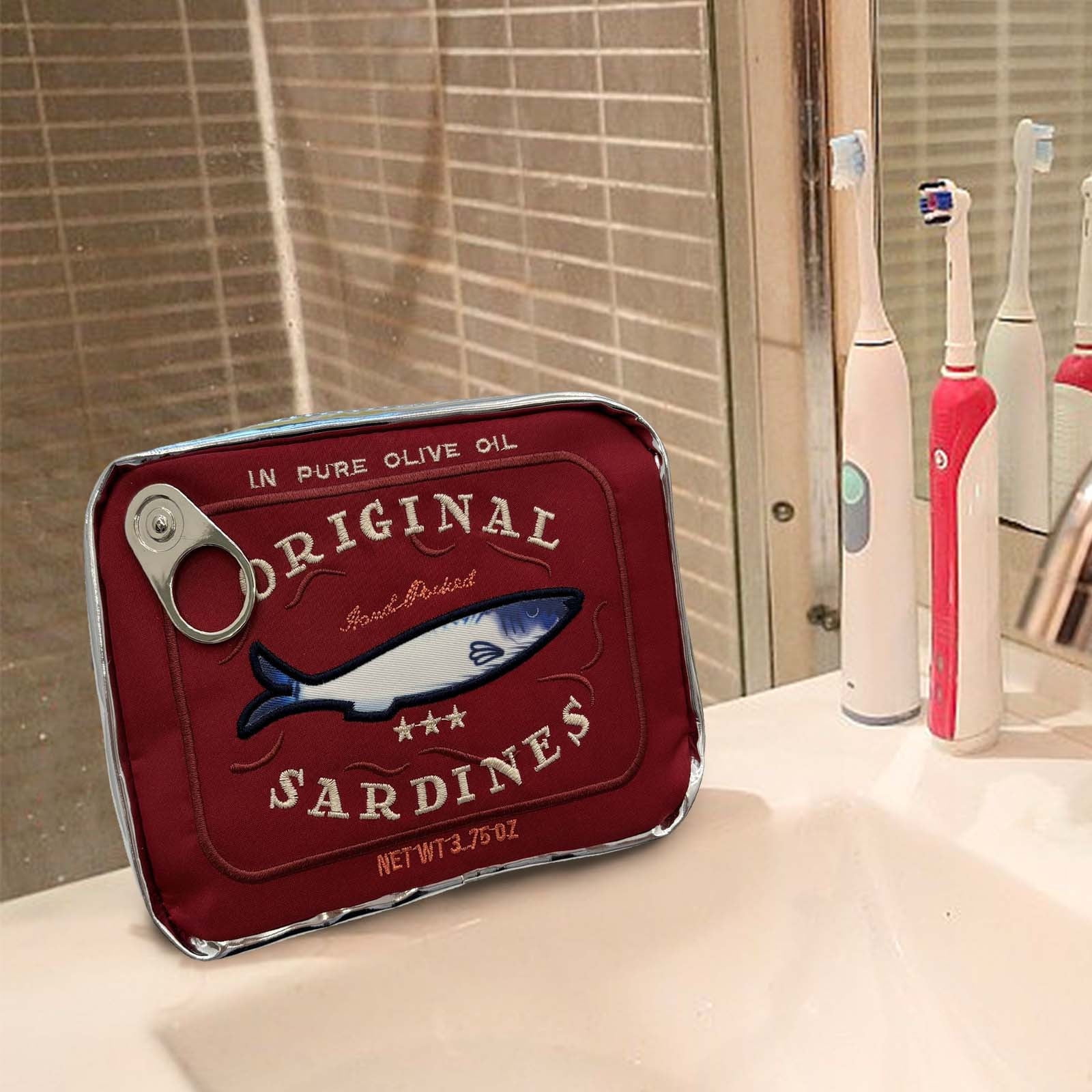 YQHZZPH Sardine Can Cosmetic Bag Bag Canned Sardines Makeup Bag On